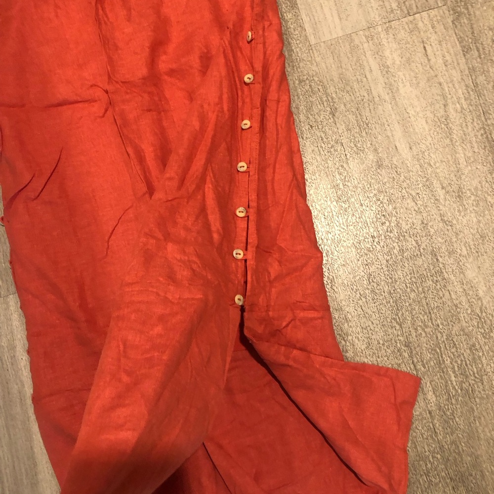 $448 New VIX PAULA HERMANNY Solid Iris Linenblend Dress S - Picture 3 of 6